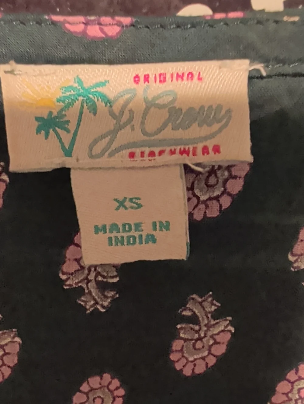 J. Crew Beachwear Teal Floral Print Swim Coverup
